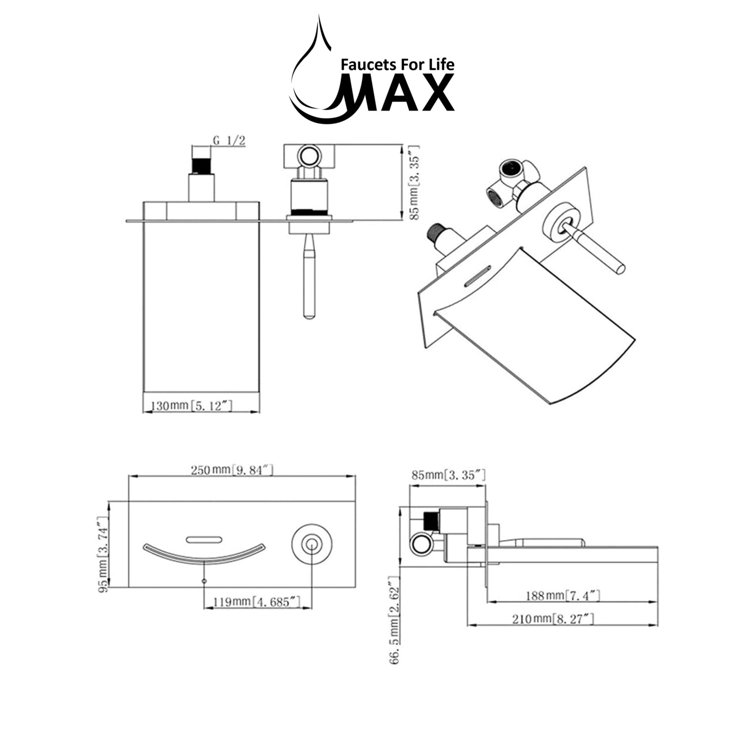MAX Faucets Wall Mounted Faucet Singlehandle Bathroom Faucet Wayfair